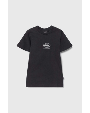 Quiksilver t-shirt bawełniany dziecięcy CHROME LOGO kolor czarny z nadrukiem