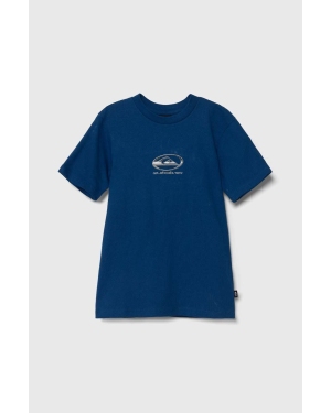 Quiksilver t-shirt bawełniany dziecięcy CHROME LOGO kolor niebieski z nadrukiem