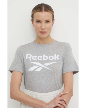Reebok t-shirt bawełniany Identity damski kolor szary 100034852