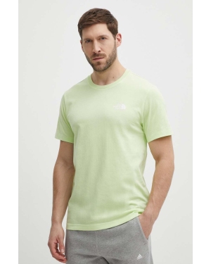 The North Face t-shirt męski kolor zielony z nadrukiem NF0A87NGO0F1