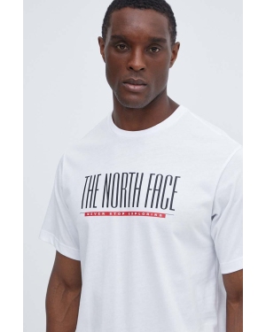 The North Face t-shirt bawełniany męski kolor biały z nadrukiem NF0A87E7FN41