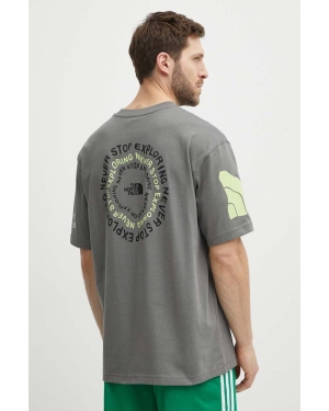 The North Face t-shirt bawełniany męski kolor szary z nadrukiem NF0A87F60UZ1