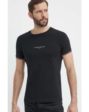 Tommy Hilfiger t-shirt bawełniany męski kolor czarny z aplikacją MW0MW32584