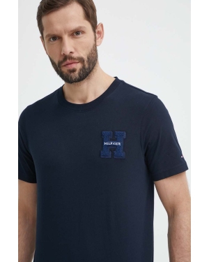 Tommy Hilfiger t-shirt bawełniany męski kolor granatowy z aplikacją MW0MW34436