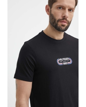 Tommy Hilfiger t-shirt bawełniany męski kolor czarny z nadrukiem MW0MW34429