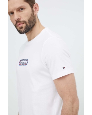 Tommy Hilfiger t-shirt bawełniany męski kolor beżowy z nadrukiem MW0MW34429