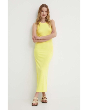 Tommy Hilfiger sukienka kolor żółty maxi dopasowana WW0WW38838