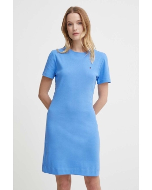 Tommy Hilfiger sukienka bawełniana kolor niebieski mini rozkloszowana WW0WW42721
