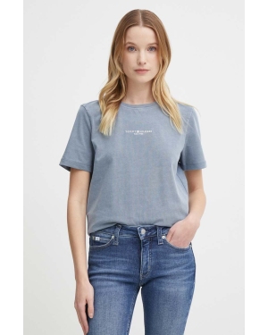 Tommy Hilfiger t-shirt bawełniany damski kolor niebieski WW0WW42473