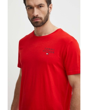 Tommy Hilfiger t-shirt lounge bawełniany kolor czerwony melanżowy UM0UM02916