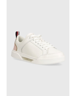Tommy Hilfiger sneakersy skórzane SPORTY CHIC COURT SNEAKER kolor biały FW0FW07814