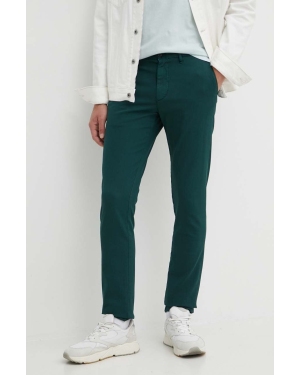 Tommy Hilfiger spodnie męskie kolor zielony dopasowane MW0MW33910