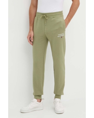 Tommy Hilfiger spodnie dresowe kolor zielony melanżowe UM0UM02880