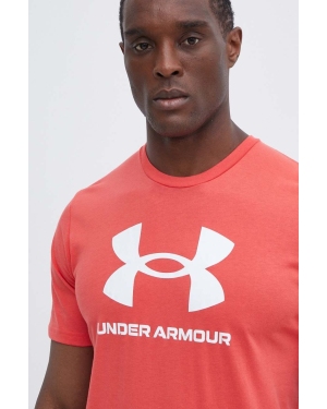 Under Armour t-shirt męski kolor czerwony z nadrukiem