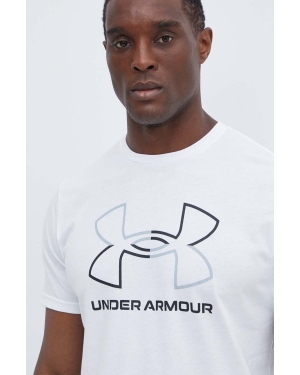 Under Armour t-shirt męski kolor biały wzorzysty