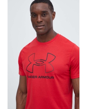 Under Armour t-shirt męski kolor czerwony wzorzysty