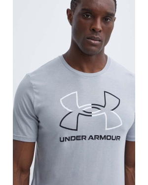 Under Armour t-shirt męski kolor szary wzorzysty