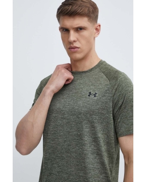 Under Armour t-shirt treningowy kolor zielony gładki 1326413