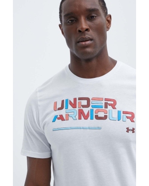 Under Armour t-shirt męski kolor biały z nadrukiem