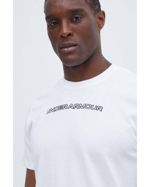 Under Armour t-shirt męski kolor biały z aplikacją