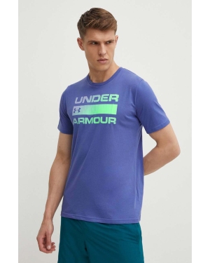 Under Armour t-shirt męski kolor fioletowy z nadrukiem 1329582