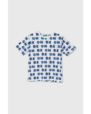 United Colors of Benetton t-shirt bawełniany dziecięcy kolor niebieski wzorzysty