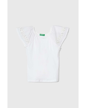 United Colors of Benetton t-shirt dziecięcy kolor biały