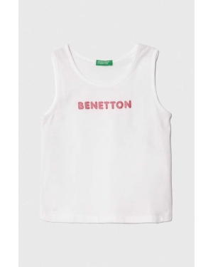 United Colors of Benetton top bawełniany dziecięcy kolor biały
