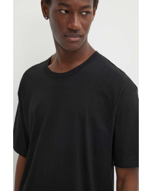 Vans t-shirt bawełniany 3-pack męski kolor czarny gładki