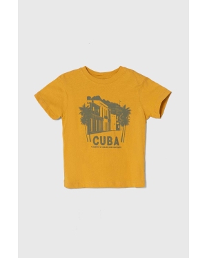 zippy t-shirt bawełniany dziecięcy kolor żółty wzorzysty