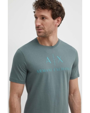 Armani Exchange t-shirt męski kolor zielony z nadrukiem 8NZTCJ Z8H4Z NOS
