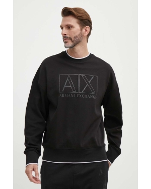 Armani Exchange bluza męska kolor czarny z nadrukiem