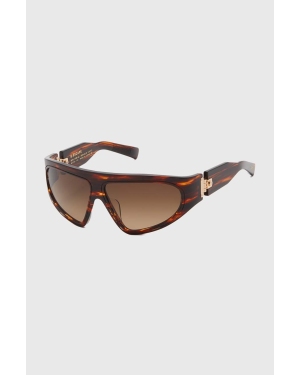 Balmain okulary przeciwsłoneczne B - ESCAPE kolor brązowy BPS-143B