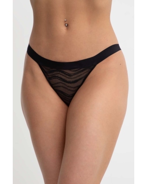 Calvin Klein Underwear stringi kolor czarny z koronki 000QF7719E