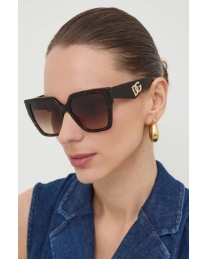 Dolce & Gabbana okulary przeciwsłoneczne damskie kolor brązowy 0DG4438