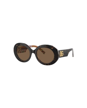 Dolce & Gabbana okulary przeciwsłoneczne damskie kolor brązowy 0DG4448