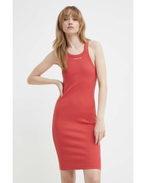 G-Star Raw sukienka bawełniana kolor czerwony mini dopasowana