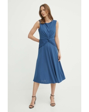 Lauren Ralph Lauren sukienka kolor niebieski midi rozkloszowana