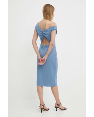 Lauren Ralph Lauren sukienka kolor niebieski mini dopasowana 250933454