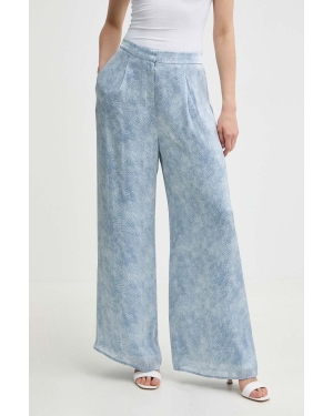 MICHAEL Michael Kors spodnie damskie kolor niebieski szerokie high waist