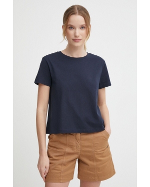 Sisley t-shirt bawełniany damski kolor granatowy