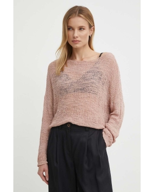 Sisley sweter damski kolor różowy lekki