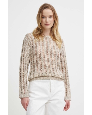 Sisley sweter damski kolor beżowy lekki