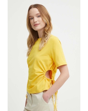 Sisley t-shirt damski kolor żółty