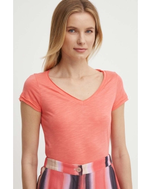 Sisley t-shirt damski kolor pomarańczowy