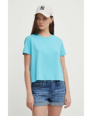 Sisley t-shirt bawełniany damski kolor niebieski