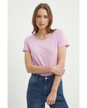 Sisley t-shirt damski kolor różowy