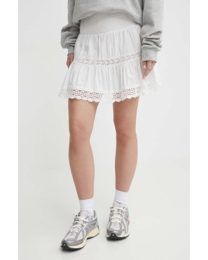 Superdry spódnica bawełniana kolor biały mini rozkloszowana