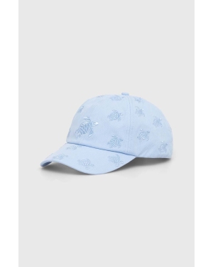 Vilebrequin czapka z daszkiem bawełniana CASTLE kolor niebieski z aplikacją CTLC4493