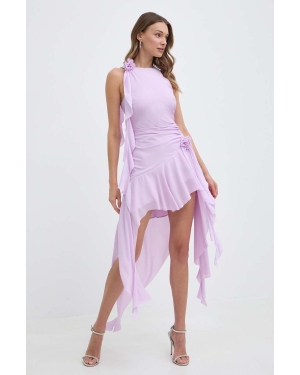 Bardot sukienka IVANA kolor fioletowy mini rozkloszowana 59046DB
